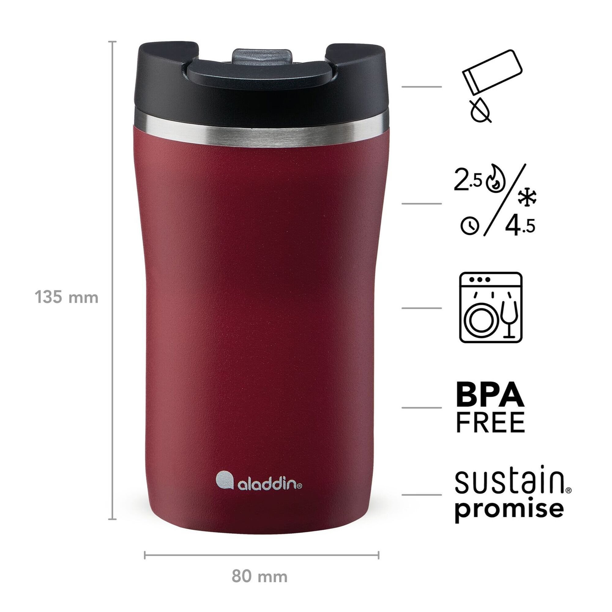 Thermal Mug Contigo Huron 470ml - Vivacious Maroon