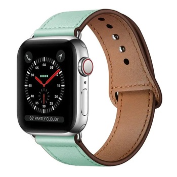Curea piele Smartech compatibila Apple Watch versiune 1/2/3/4/5/6 (42/44mm) V3, Verde Curea piele Smartech compatibila Apple Watch versiune 1/2/3/4/5/6 (42/44mm) V3, Verde