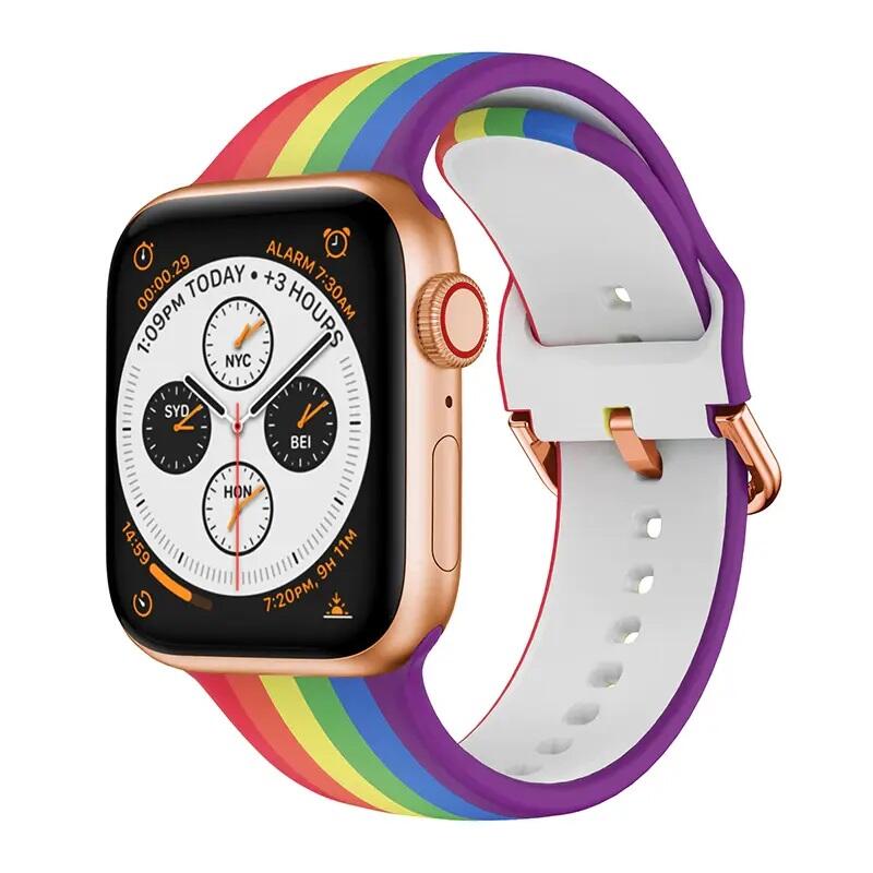 Curea silicon Smartech compatibila Apple Watch versiune 1/2/3/4/5/6 (42/44mm) V2, Multicolor