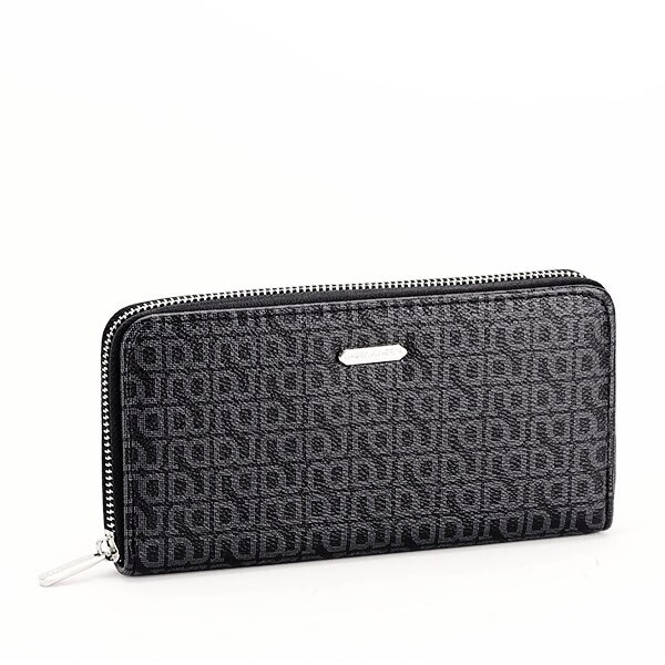 Portofel negru cu imprimeu Lola