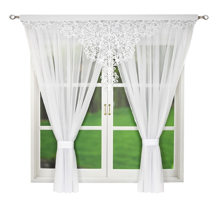 Перде Хвар, 400x150 см, Бял