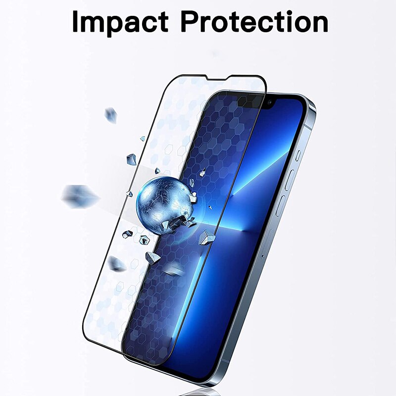 Folie Ecran pentru Apple iPhone 13 Pro Max, Sticla Securizata Crystal  Clean, Protectie Completa, Full Glue, Aziao Premium Protection Tech, Negru  