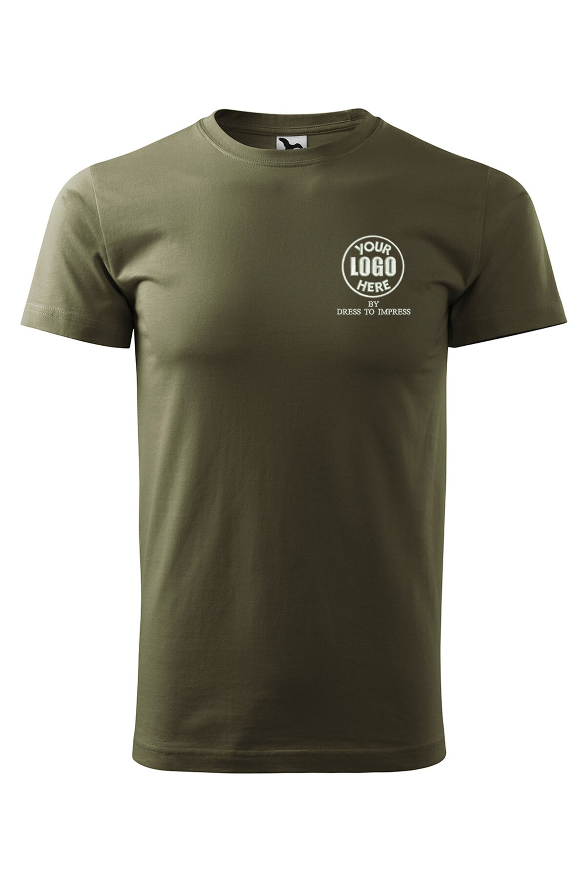 Tricou basic personalizat cu logoul tau prin broderie, bumbac, barbatesc, Dress To Impress, Military