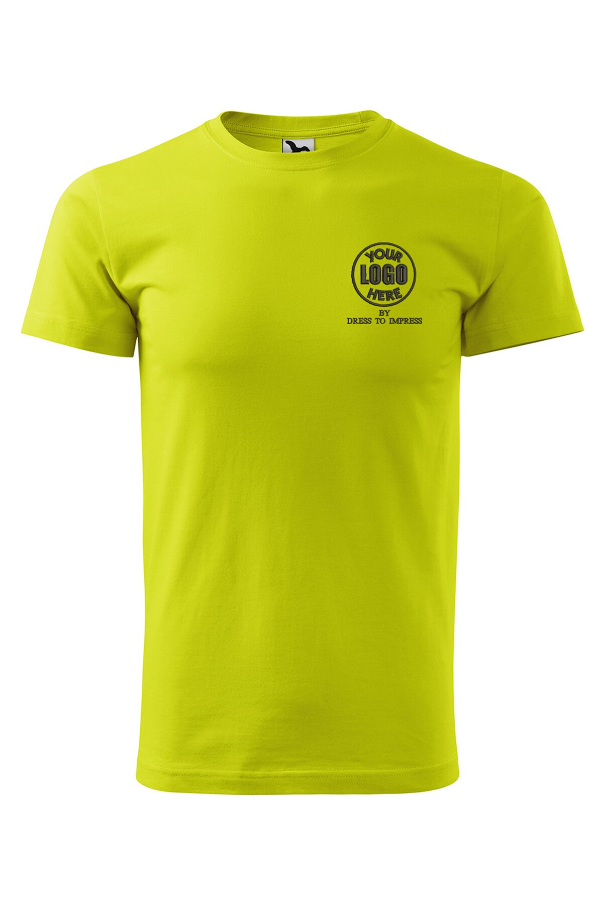 Tricou basic personalizat cu logoul tau prin broderie, bumbac, barbatesc, Dress To Impress, Lime