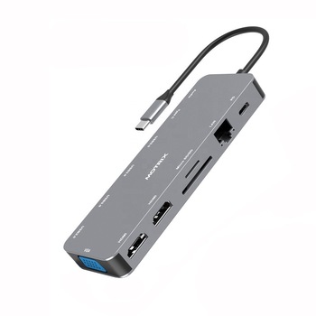 Hub USB Type-C Motrix® 2xHDMI 1xVGA 3xUSB 3.0 1xUSB 2.0 SD/Micro SD Card Reader 1xRJ45 Gigabit Ethernet 1xPower Delivery 1xUSB Type-C data 1xAudio/Mic Jack 3,5 mm compatibil Windows, MacOS Hub USB Type-C Motrix® 2xHDMI 1xVGA 3xUSB 3.0 1xUSB 2.0 SD/Micro SD Card Reader 1xRJ45 Gigabit Ethernet 1xPower Delivery 1xUSB Type-C data 1xAudio/Mic Jack 3,5 mm compatibil Windows, MacOS