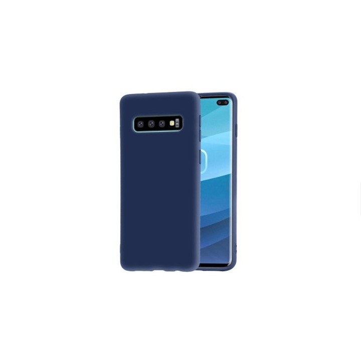 Силиконов калъф за Samsung Galaxy S10 + / S10 Plus, ултра тънък бъмпер, тъмносин