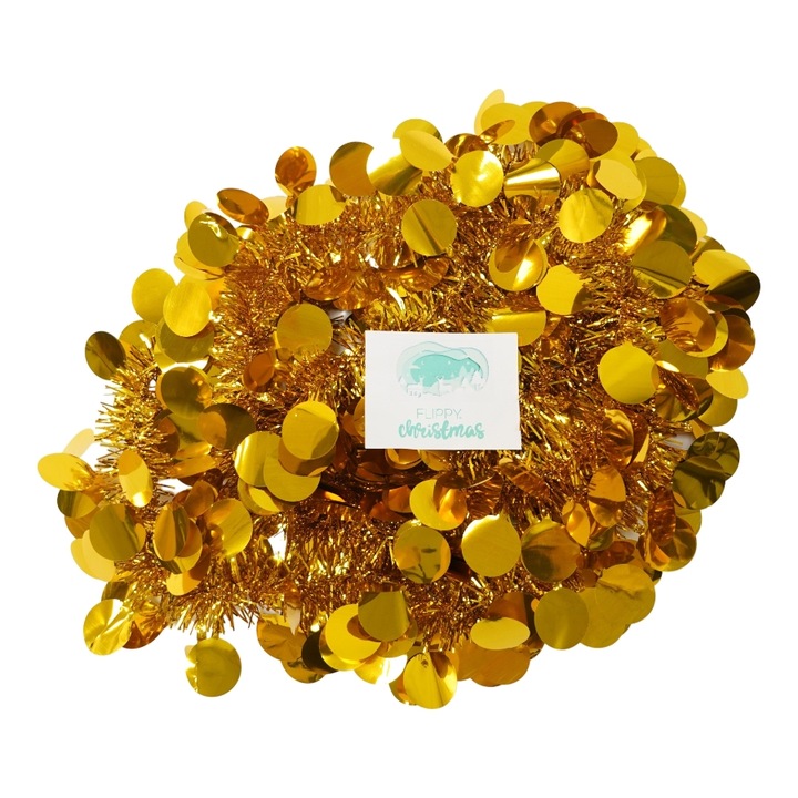 Коледен гирлянд Flippy, модел 17 златист, размер 2 м х 11 см, материал: PVC фолио, за вътрешно/външно ползване
