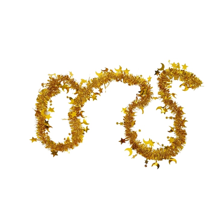 Flippy Karácsonyi girland, 2. modell, arany, méret: 2 m x 9 cm x 5 cm, anyag: PVC fólia, beltéri/kültéri
