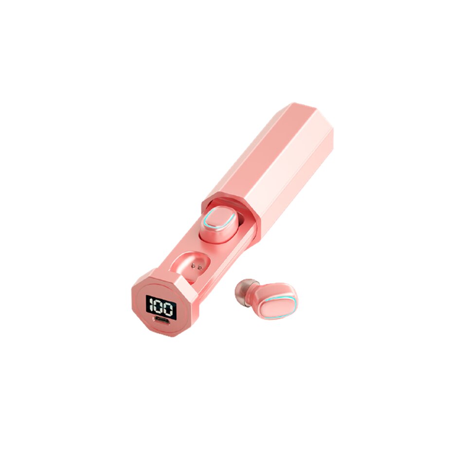 Casti Bluetooth Wireless TWS J7, Rezistente la apa, Bluetooth 5.2, Sunet HiFi Profesional, compatibile iOS si Android, Functie Touch, Roz