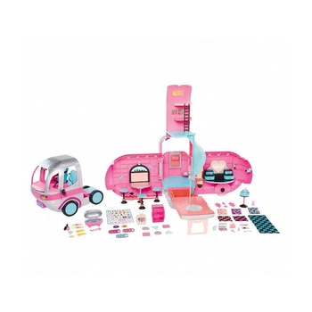 Set cu figurina L.O.L. Surprise! OMG 4-in-1 Glamper Fashion Camper Metallic Silver cu peste 55 de surprize, argintiu Set cu figurina L.O.L. Surprise! OMG 4-in-1 Glamper Fashion Camper Metallic Silver cu peste 55 de surprize, argintiu