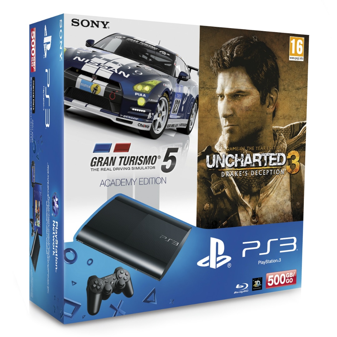Vinegar Pub whiskey Consola Sony PlayStation 3 Ultra Slim, 500GB + Joc Gran Turismo 5 + Joc  Uncharted 3, Negru - eMAG.ro