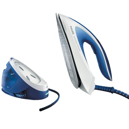 Statie de calcat Philips PerfectCare Performer GC8731/20, OptimalTemp, Talpa SteamGlide, 2400 W, 1.8 l, 390 g/min, Detartrare automata, Soft Grip, Albastru