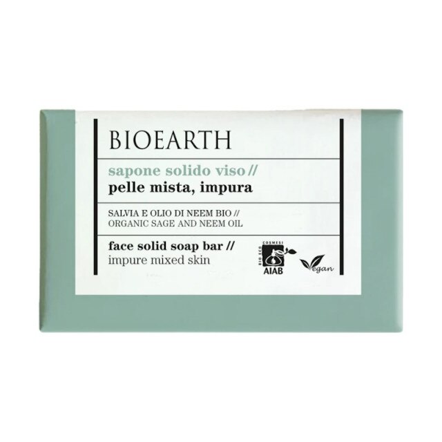 Sapun pentru ten cu Salvie si Neem, Bioearth, 150gr
