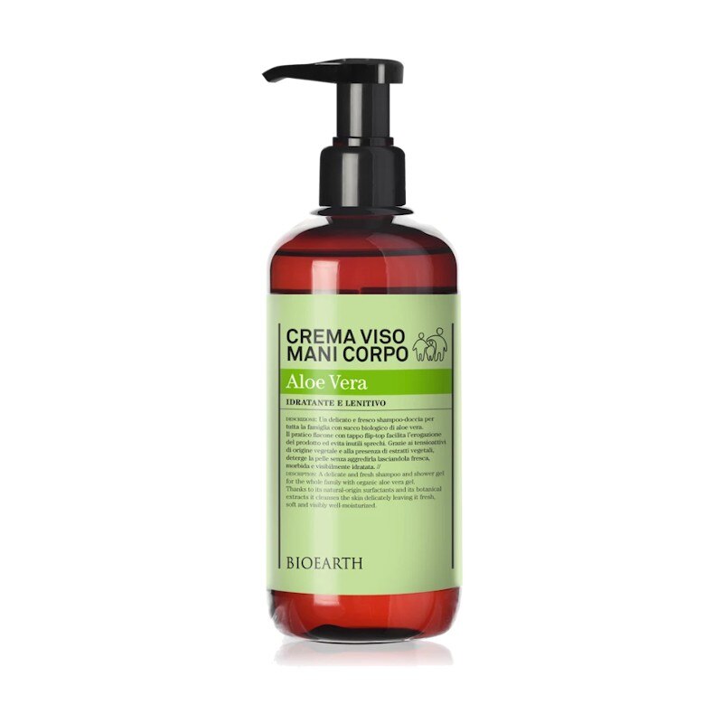 Crema pentru ten, corp si maini cu aloe, Bioearth Family, 500ml