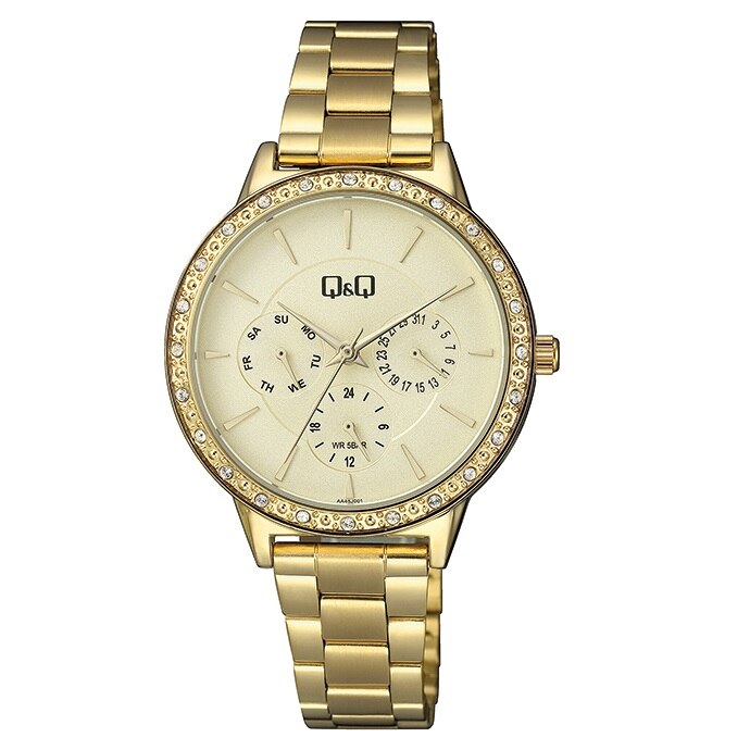 Ceas dama Q&Q AA45J001Y, Auriu
