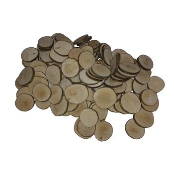 Set 25 buc rondele lemn brute cu diametrul 4.5 - 5 cm, model O Set 25 buc rondele lemn brute cu diametrul 4.5 - 5 cm, model O