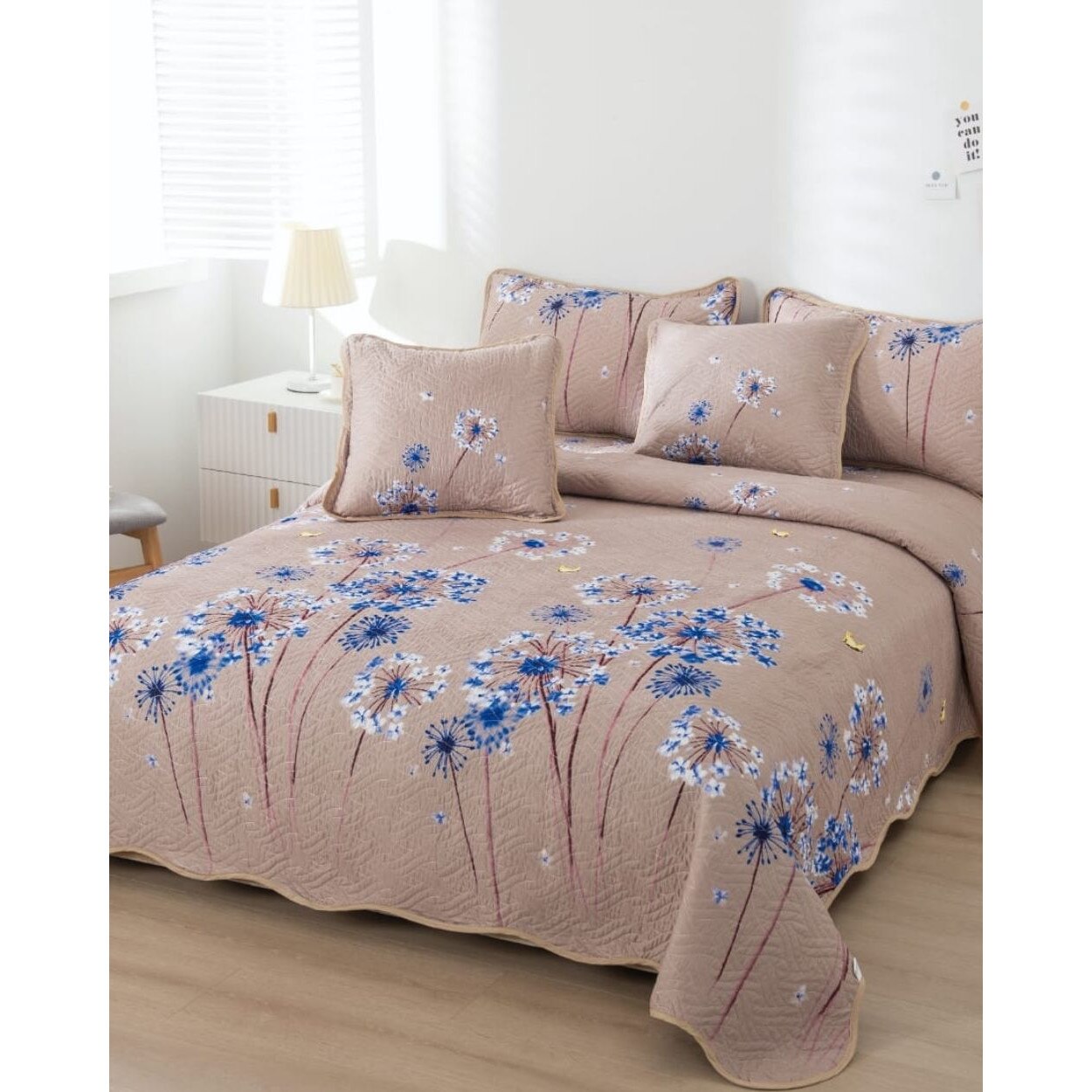 Set Cuvertura de Pat cu 2 Fete, 5 Piese, Pat 2 Persoane, Bumbac Finet, CVP5-25