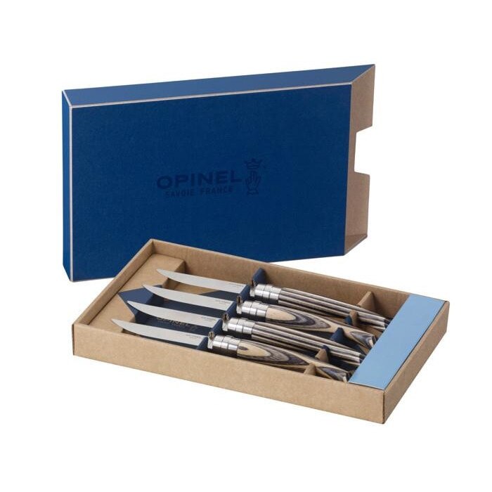 Set 4 cutite Opinel, Inox, Argintiu