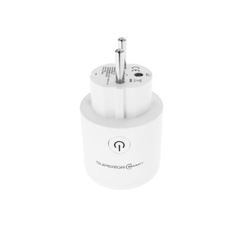 Priza schuko inteligenta Smart Superior, wireless, 110-240V AC, 16A, 50/60 Hz, alba Priza schuko inteligenta Smart Superior, wireless, 110-240V AC, 16A, 50/60 Hz, alba
