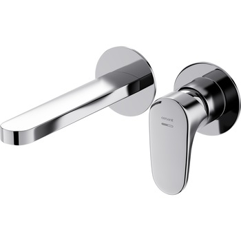 Baterie incastrata lavoar Cersanit Inverto S951-302, cu aerator, cartus ceramic, Crom + Maner negru Baterie incastrata lavoar Cersanit Inverto S951-302, cu aerator, cartus ceramic, Crom + Maner negru