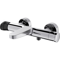 Baterie cada si dus Cersanit Inverto S951-312, cu aerator, cartus ceramic, Crom + Maner negru