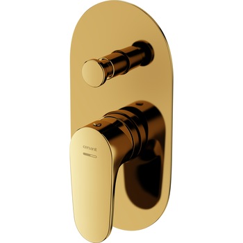 Baterie incastrata dus Cersanit Inverto S951-285, cartus ceramic, Auriu + Maner Auriu