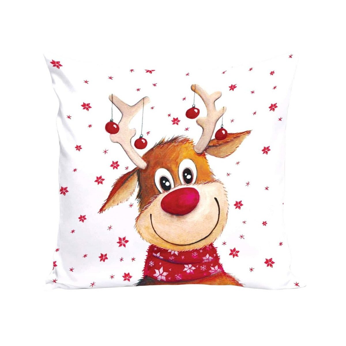 Perna decor Somnart Craciun Rudolf, 40x40 cm