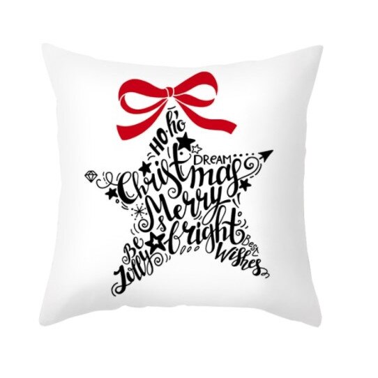 Fata de perna decorativa de Craciun Happy New Year stea 45 x 45 cm