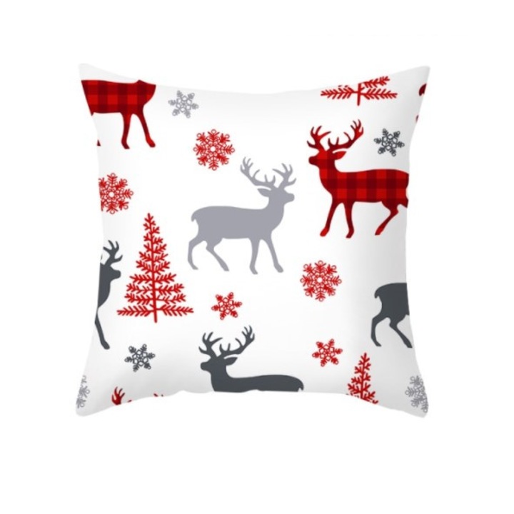 Fata de perna decorativa de Craciun cu reni 45 x 45 cm