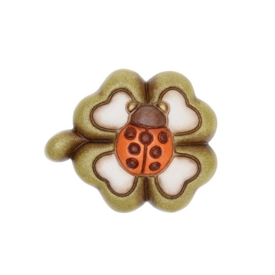 Magnet, trifoi cu patru foi si buburuza, ceramica THUN