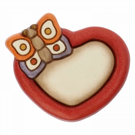 Magnet, forma de inima cu fluture, Country, ceramica THUN