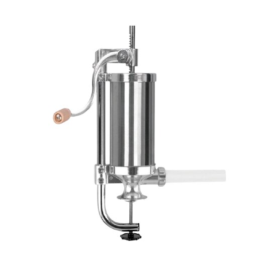 Aparat de Umplut si Facut Carnati, Verticala, Manuala, 5 Palnii, Otel Inoxidabil, Usor de Curatat, Capacitate 4kg, Argintiu