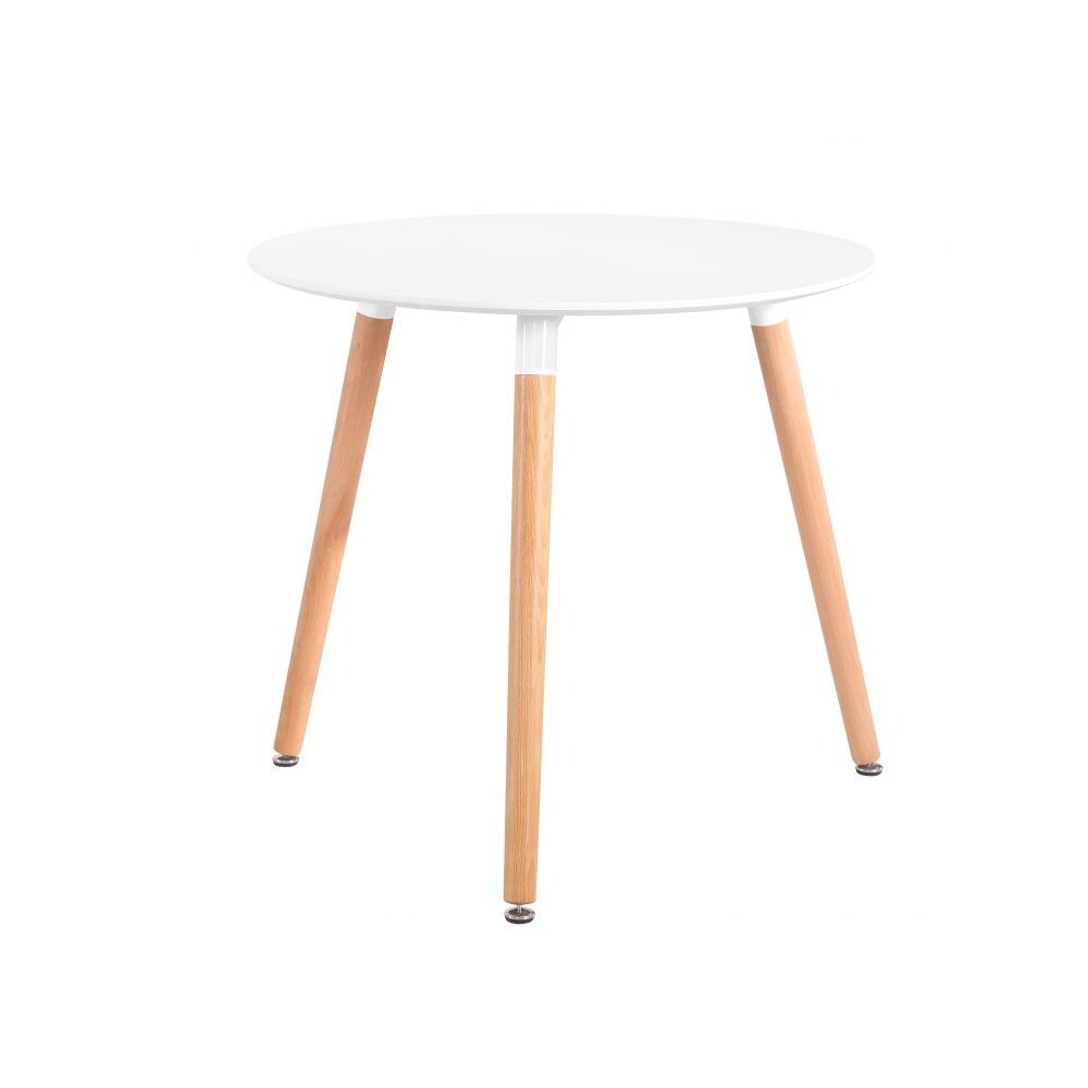 Masuta de Cafea Bigshot BS0103W din Lemn, Diametru 80 cm si Inaltime 73 cm, Alb