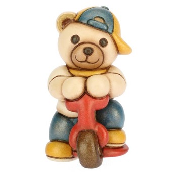 Figurina ceramica, Teddy pe scuter, THUN, 7.4 cm Figurina ceramica, Teddy pe scuter, THUN, 7.4 cm