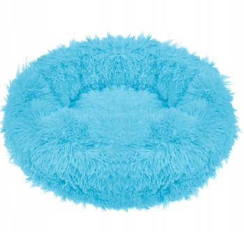 Pat Sersimo pentru caini si pisici, cu husa detasabila, albastru deschis, diametru 60cm Pat Sersimo pentru caini si pisici, cu husa detasabila, albastru deschis, diametru 60cm