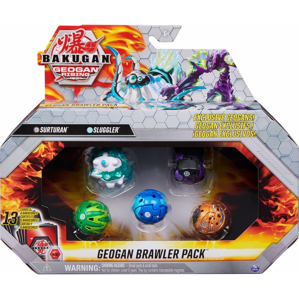 Set de joaca Bakugan Geogan Rising - Brawler, Surturan si Sluggler