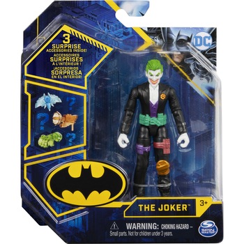 Figurina Batman - Joker, cu 3 accesorii, 10 cm Figurina Batman - Joker, cu 3 accesorii, 10 cm