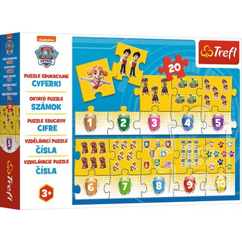Puzzle Educativ Trefl - Paw Patrol, Cifre, 20 piese Puzzle Educativ Trefl - Paw Patrol, Cifre, 20 piese