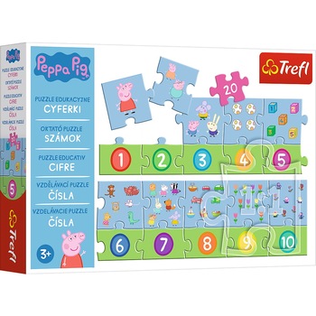 Puzzle Educativ Trefl - Peppa Pig, Cifre, 20 piese Puzzle Educativ Trefl - Peppa Pig, Cifre, 20 piese