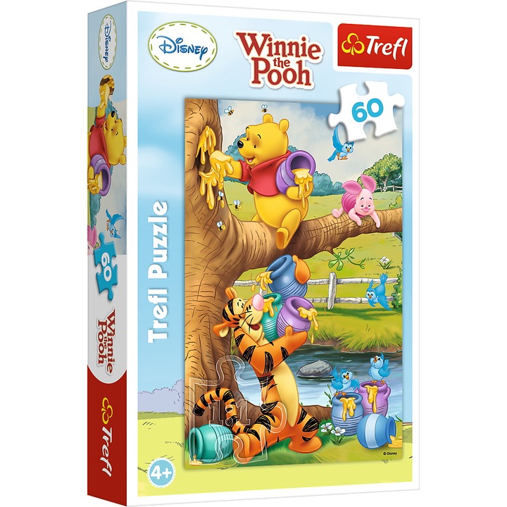 Пъзел Trefl - Winnie The Pooh, Всички на работа, 60 части