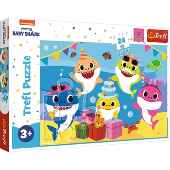 Puzzle Trefl Maxi - Happy Baby Shark, 24 piese Puzzle Trefl Maxi - Happy Baby Shark, 24 piese