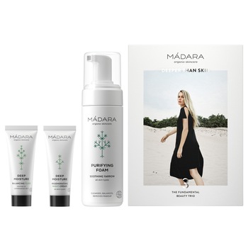 Set 2 spuma demachianta 150 ml, 1 crema de noapte 25 ml si 1 fluid ten normal mixt 25 ml Trio Deeper Than Skin Beauty Madara Set 2 spuma demachianta 150 ml, 1 crema de noapte 25 ml si 1 fluid ten normal mixt 25 ml Trio Deeper Than Skin Beauty Madara