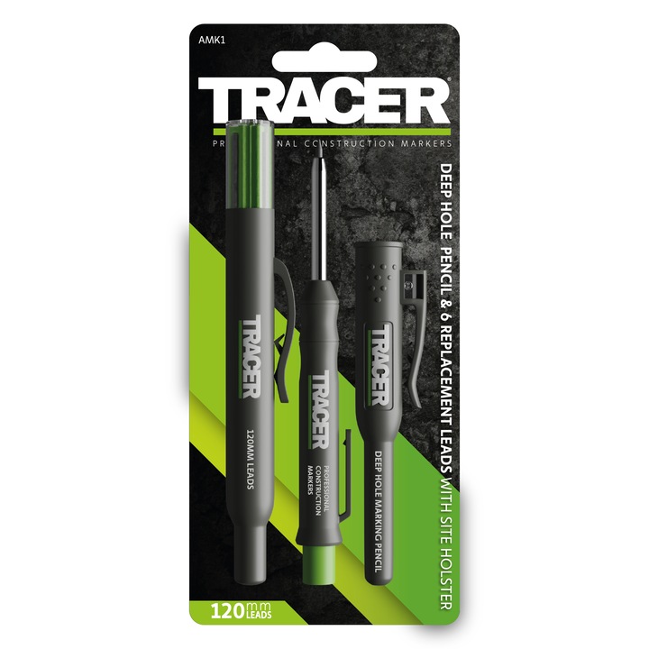 Set Creion Mecanic de Marcat pentru Tamplari, 6x Mine de Reserva TRACER AMK1 (4x Graphit, 2x Galbene)