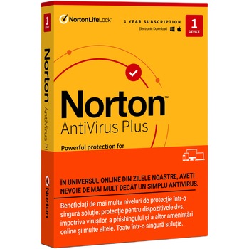 Norton Antivirus Plus, Backup 2GB, 1 an, 1 dispozitiv Norton Antivirus Plus, Backup 2GB, 1 an, 1 dispozitiv