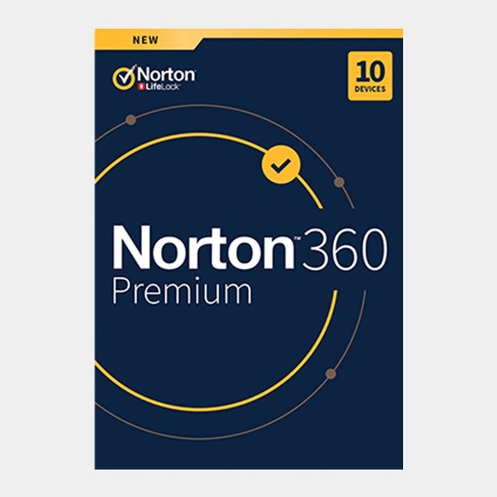 Norton 360 Premium Antivírus, Backup 75GB, 1 éves licensz, 10 készülékre