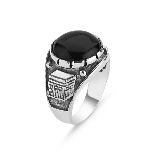 Inel argint cu onix, Kaabah si Masjid 15251