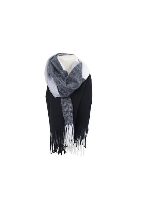 Sál Super Soft Luxe, Antonio, 620177399 Fekete/Szürke/Fehér, 190 x 65 cm