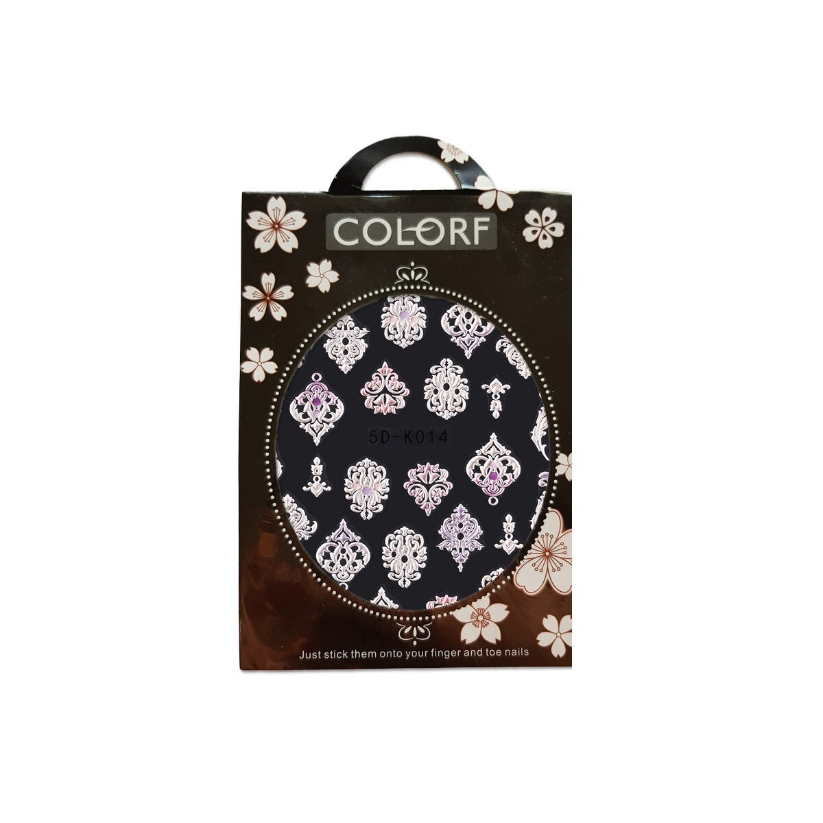 Matrita autoadezive pentru unghii, MoonbasaNails, 5D-K014, Multicolor