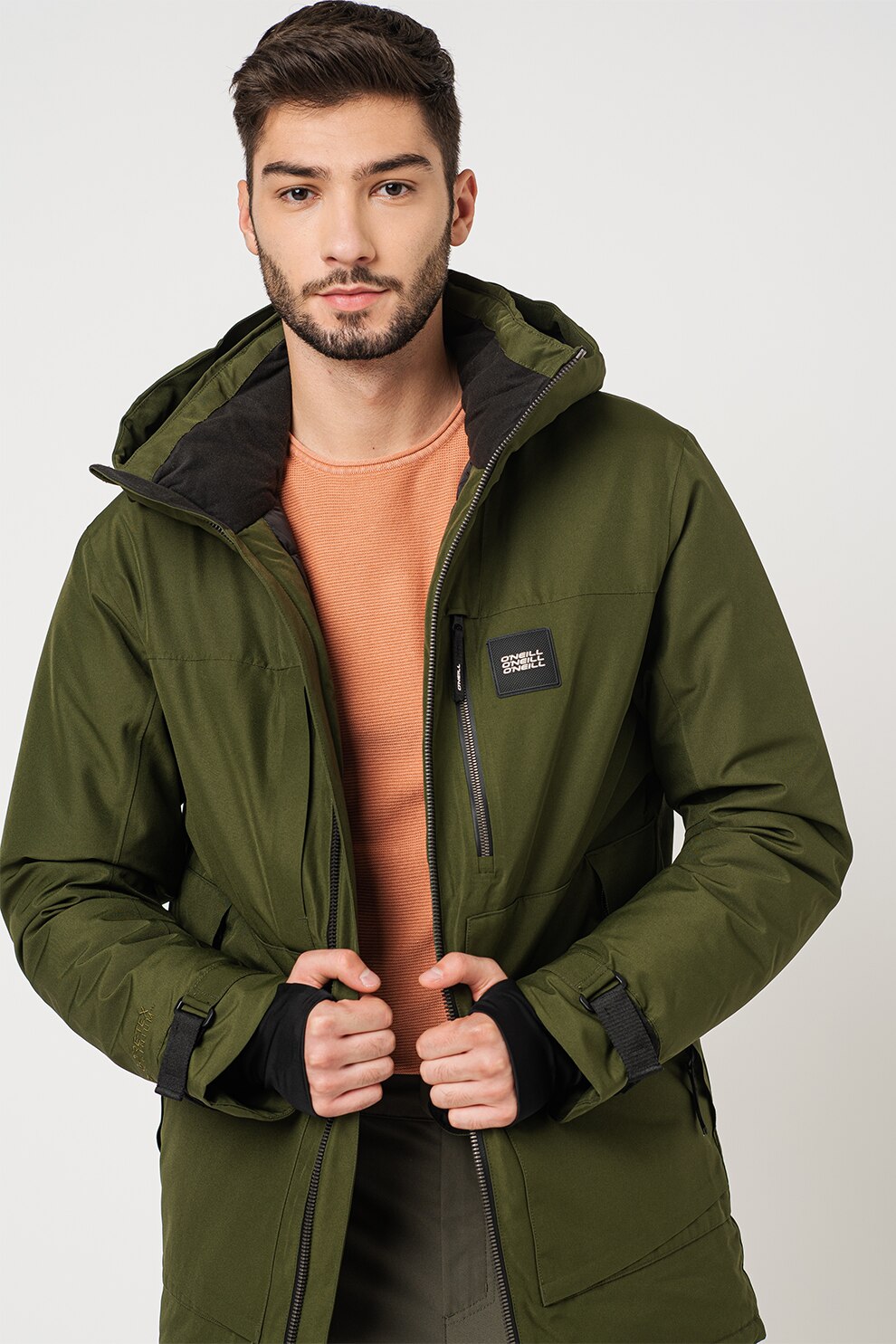 O'Neill, Jacheta parka cu logo, pentru schi, Verde militar
