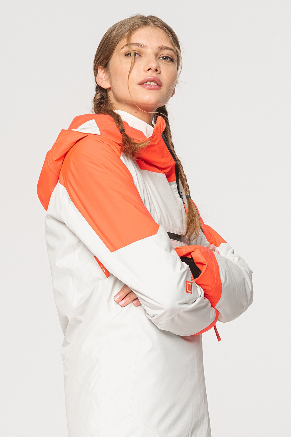 O'Neill, Jacheta fara inchidere pentru schi GTX Psycho Tech, Alb prafuit/Roz neon, S